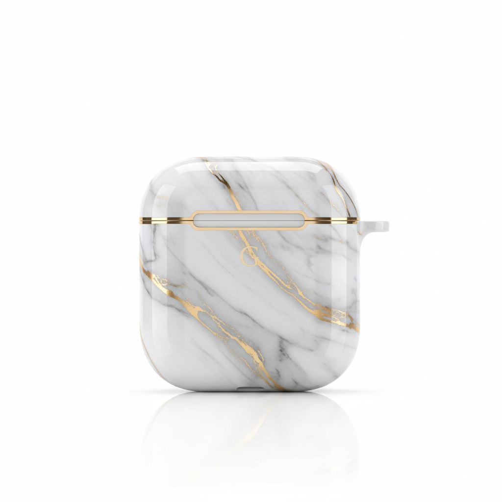 Marble Glam Earbud Case