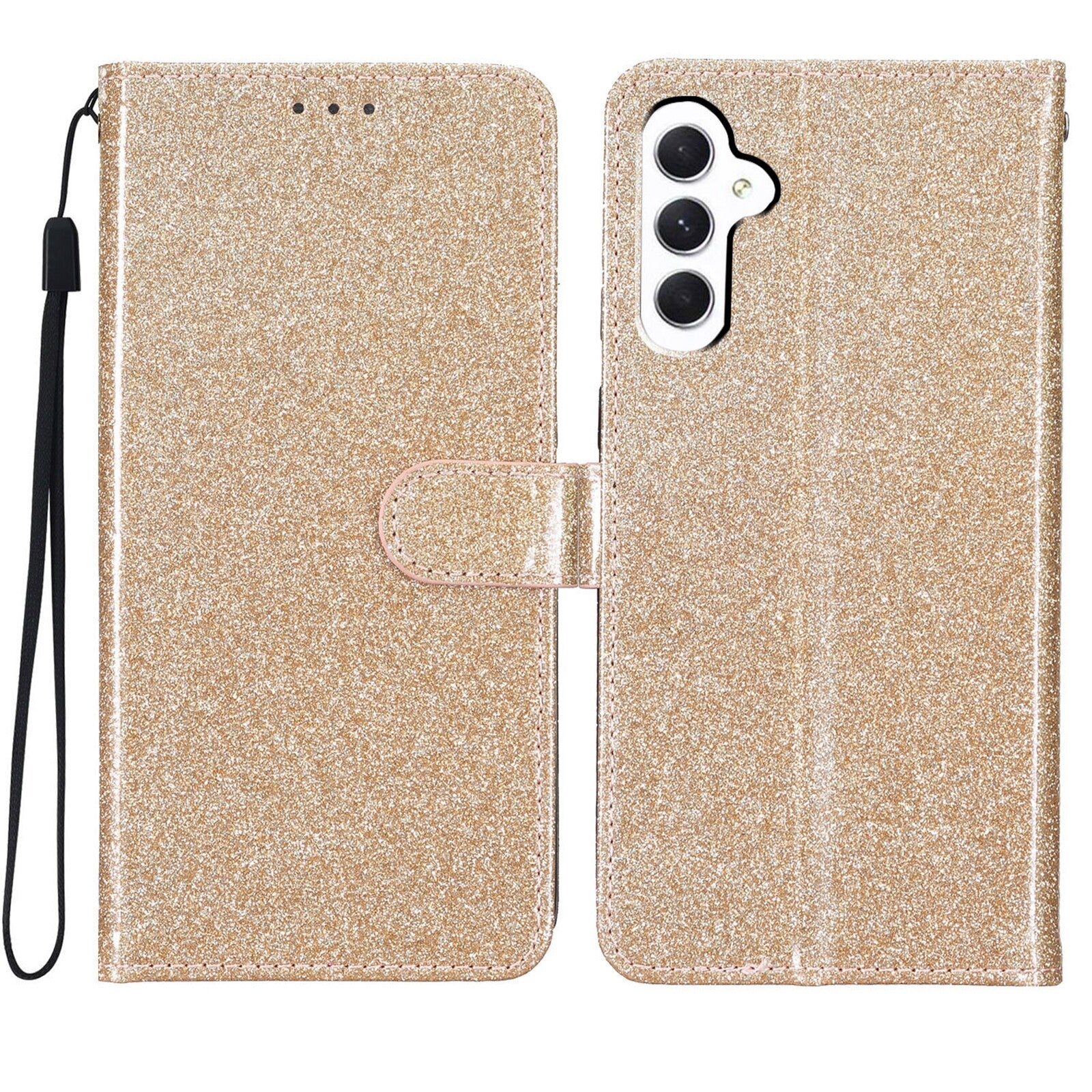 For Samsung Galaxy S24 Ultra S23 FE S22 S23 Women Glitter PU Leather Wallet Case