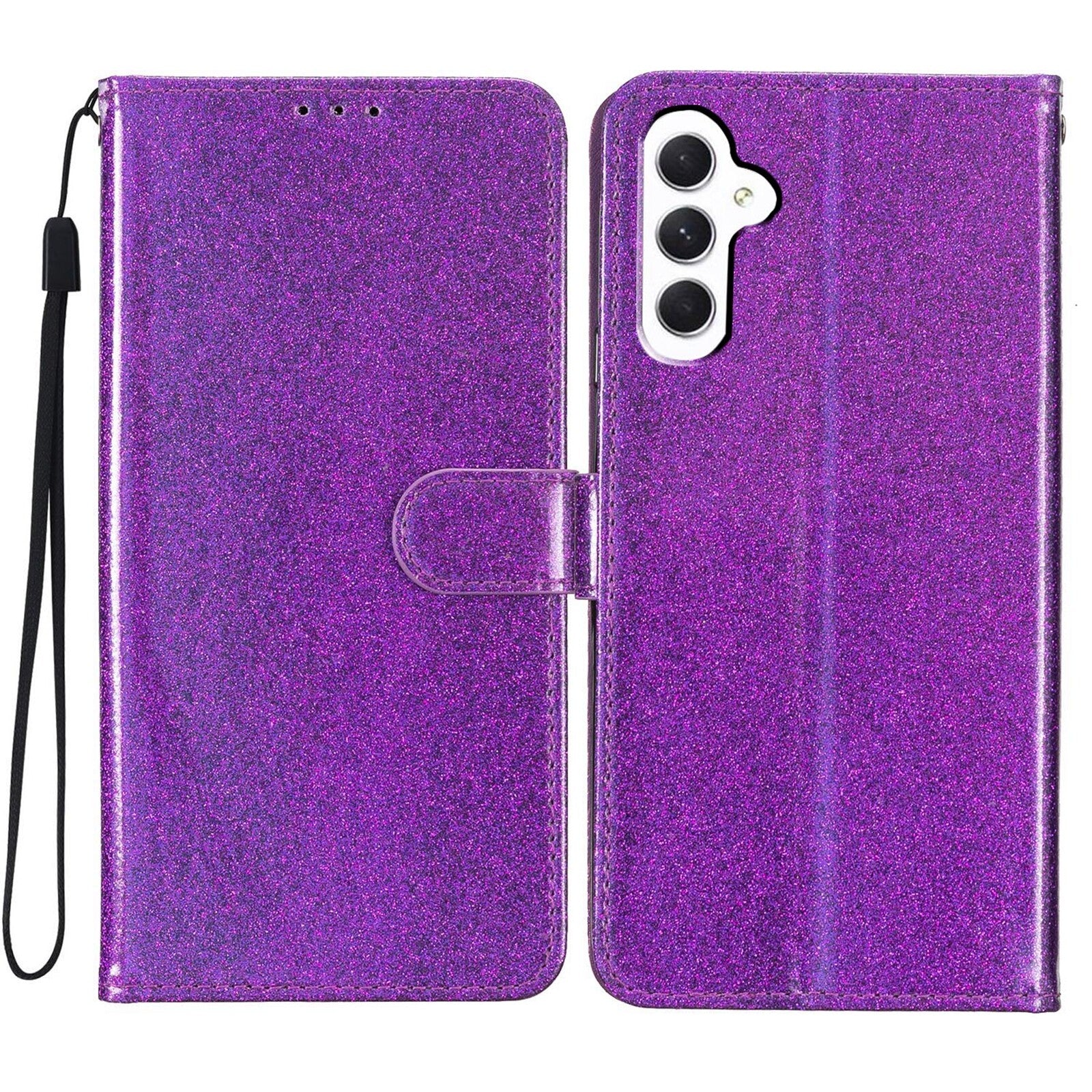 For Samsung Galaxy S24 Ultra S23 FE S22 S23 Women Glitter PU Leather Wallet Case