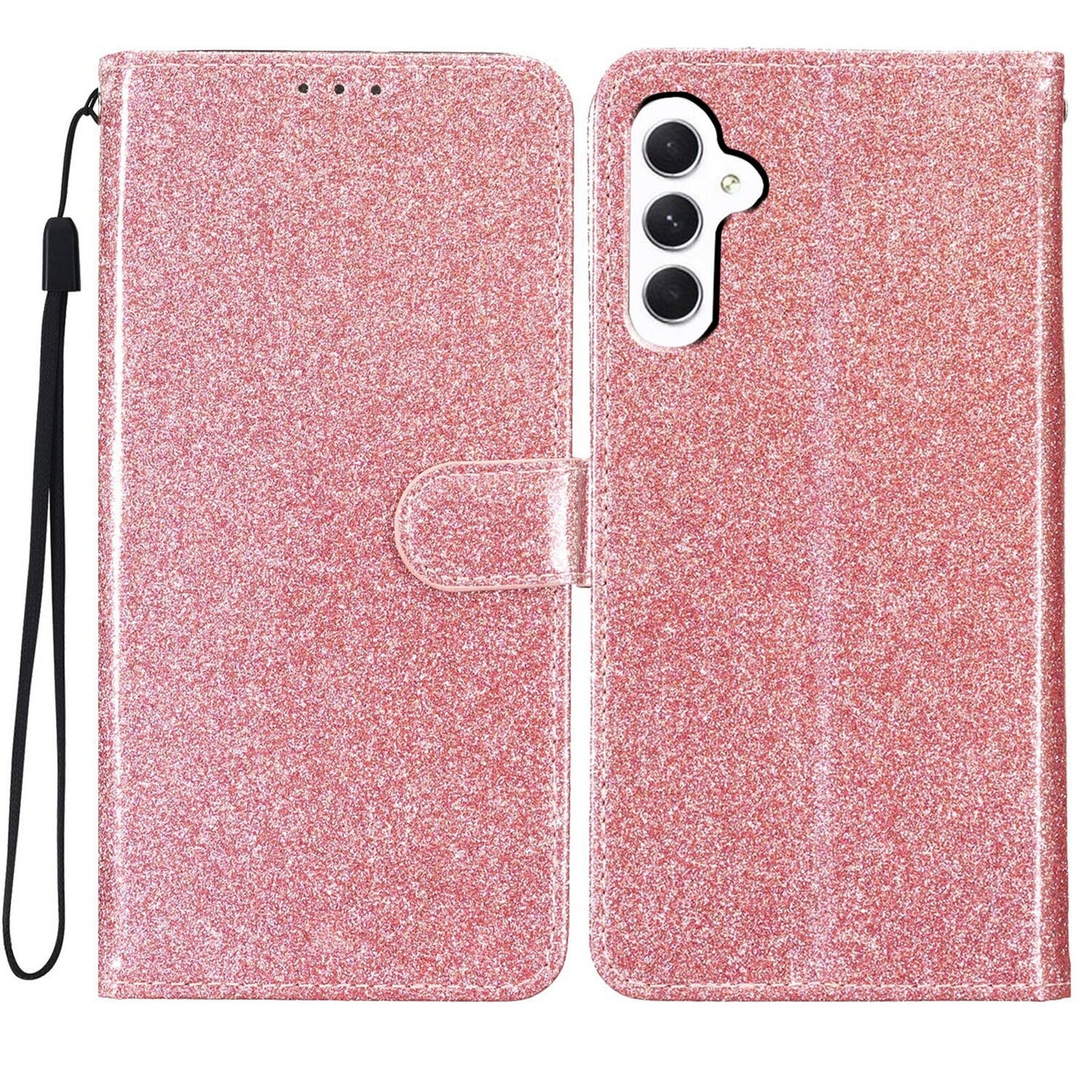 For Samsung Galaxy S24 Ultra S23 FE S22 S23 Women Glitter PU Leather Wallet Case