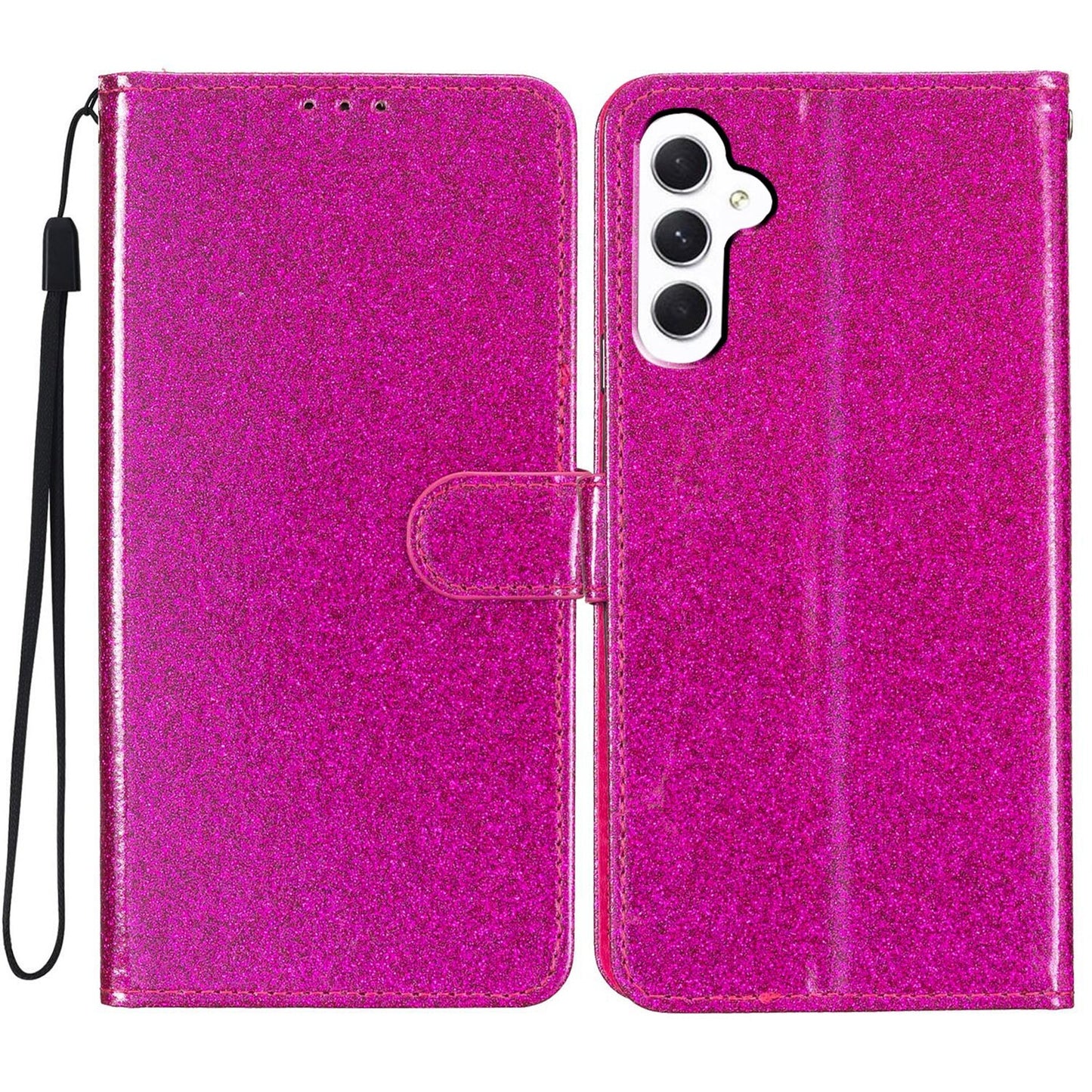 For Samsung Galaxy S24 Ultra S23 FE S22 S23 Women Glitter PU Leather Wallet Case