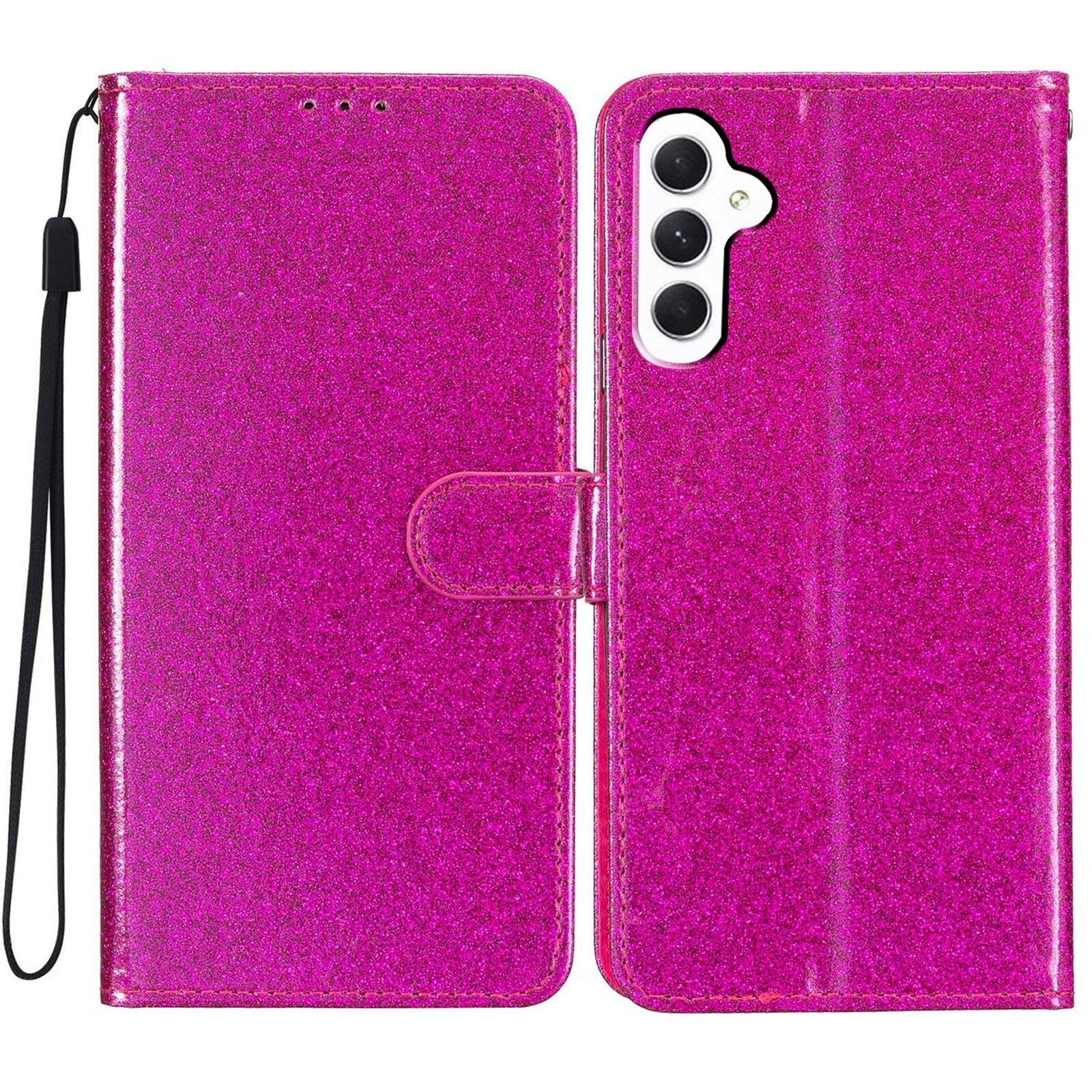For Samsung Galaxy S24 Ultra S23 FE S22 S23 Women Glitter PU Leather Wallet Case